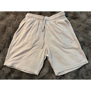 Father Sons Light Gray Terry Cloth Lounge Shorts Men's Size M Drawstring Pockets
